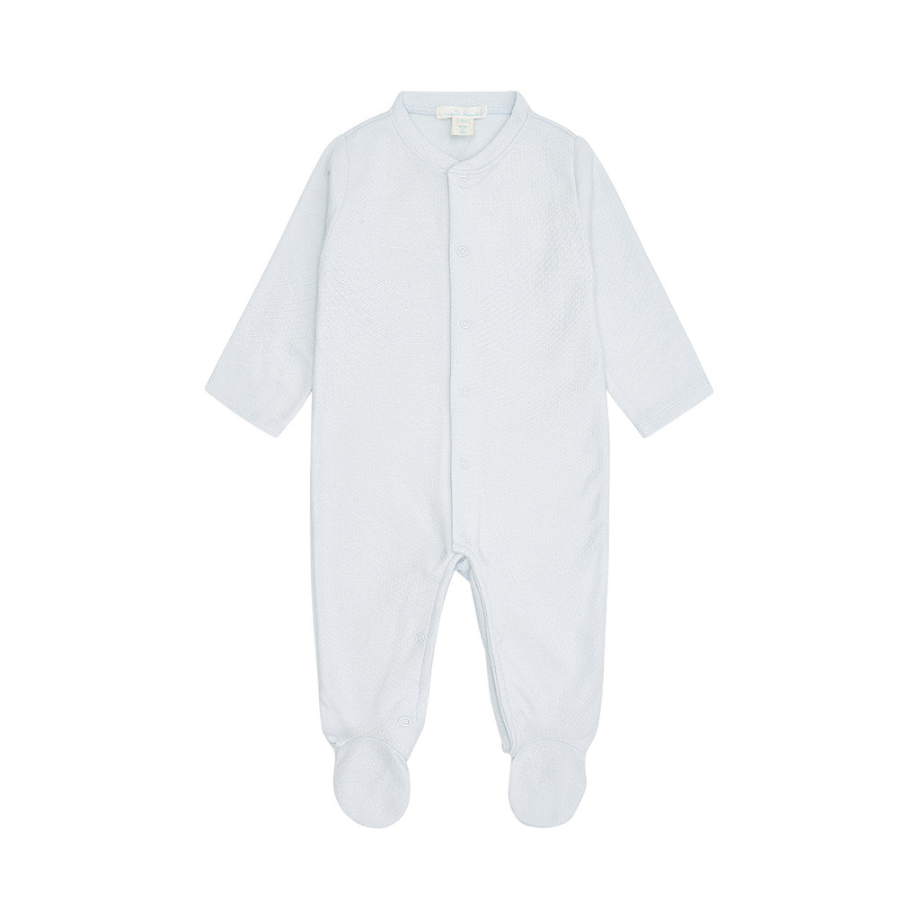 Angel Wing Pointelle Sleepsuit in Blue