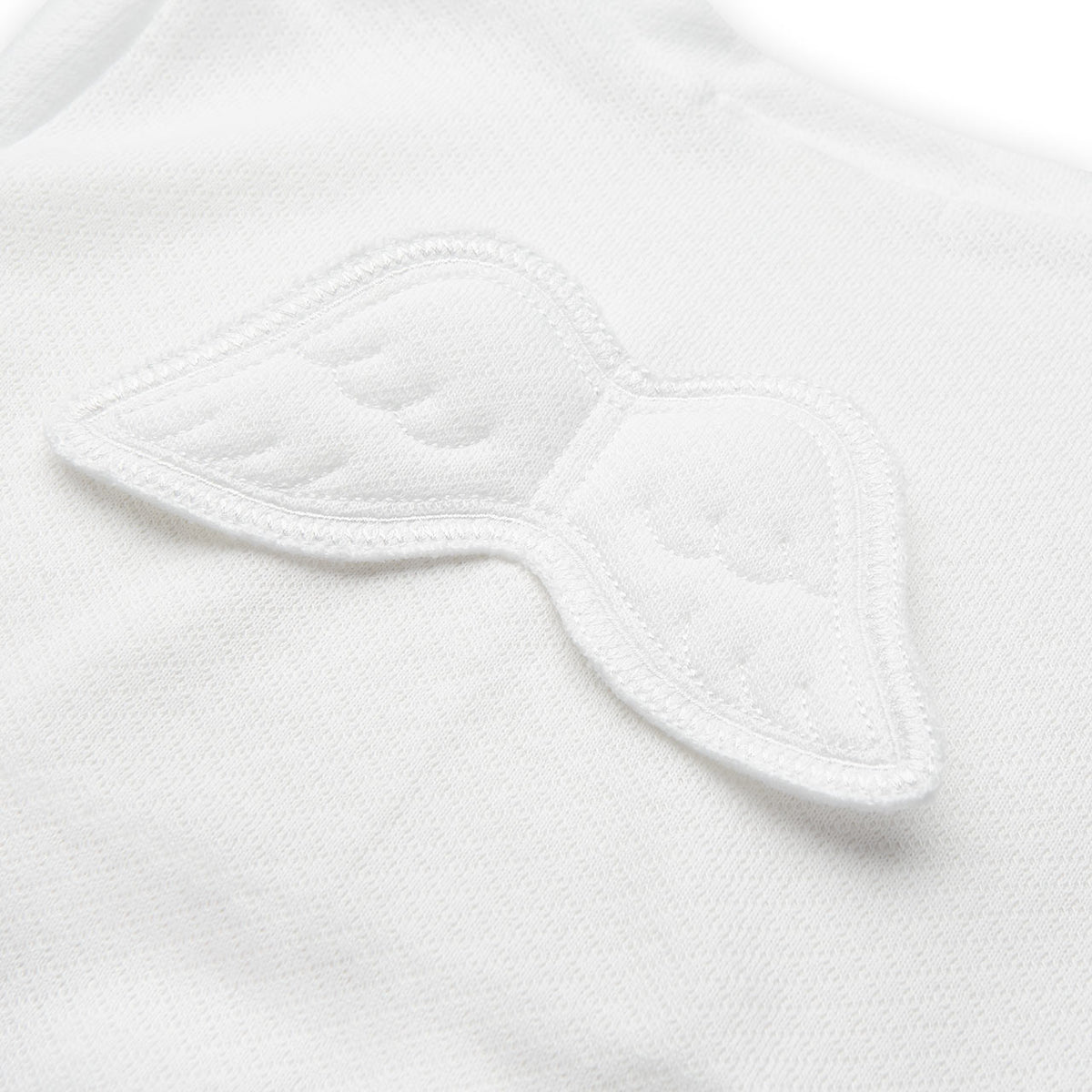 Angel Wing Pointelle Sleepsuit in White