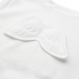 Angel Wing Pointelle Sleepsuit in White