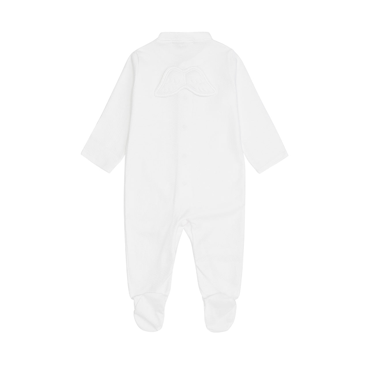 Angel Wing Pointelle Sleepsuit in White