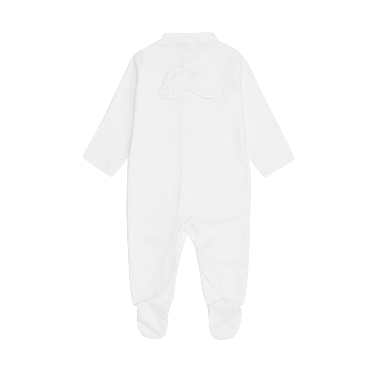 Angel Wing Pointelle Sleepsuit in White