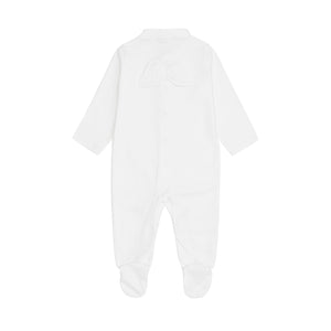 Angel Wing Pointelle Sleepsuit in White