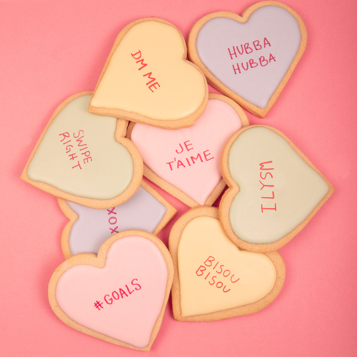 Conversation Heart Sugar Cookies, Set of 12