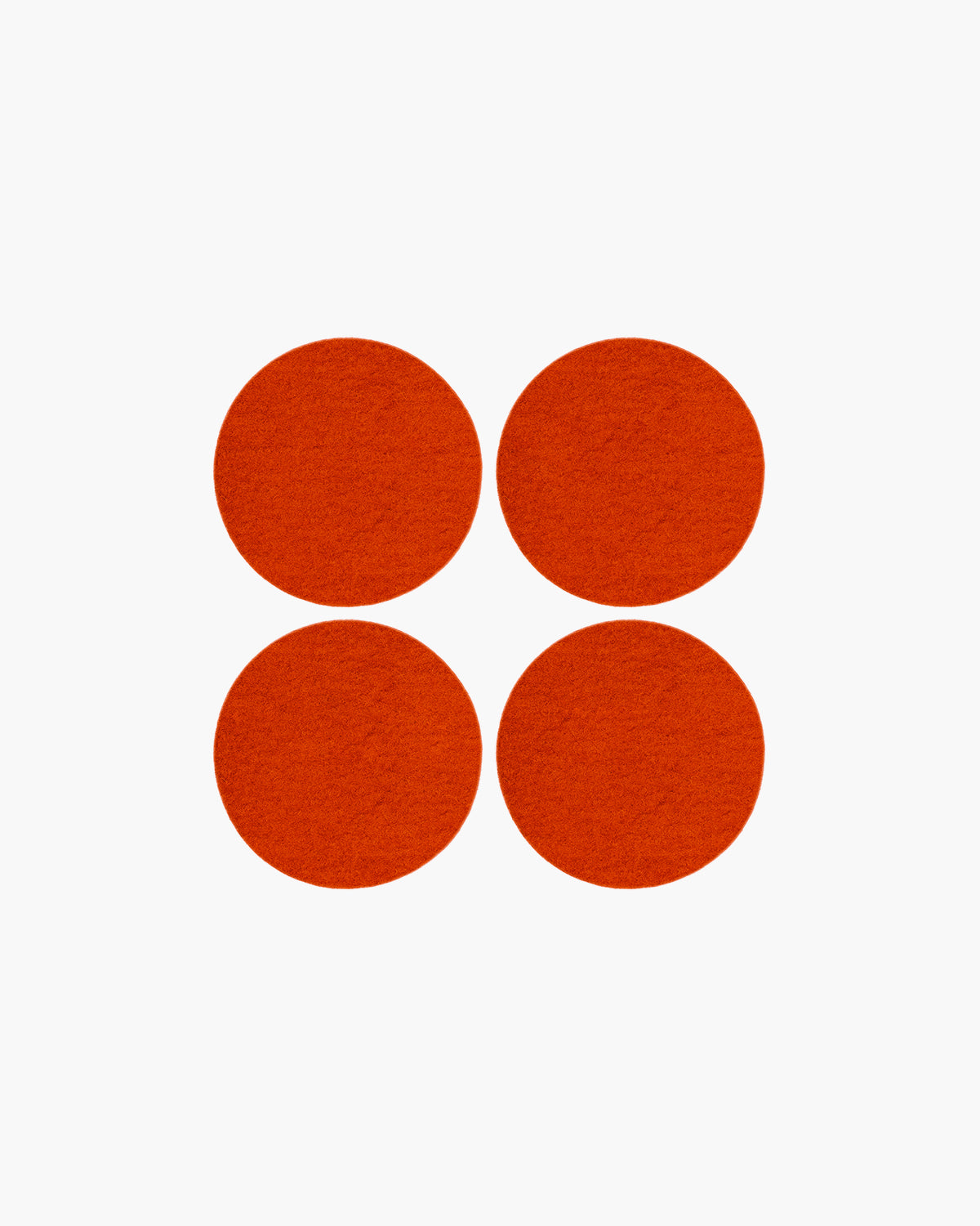 Bierfilzl Merino Wool Felt Round Coaster Solid 4 Pack (Orange)