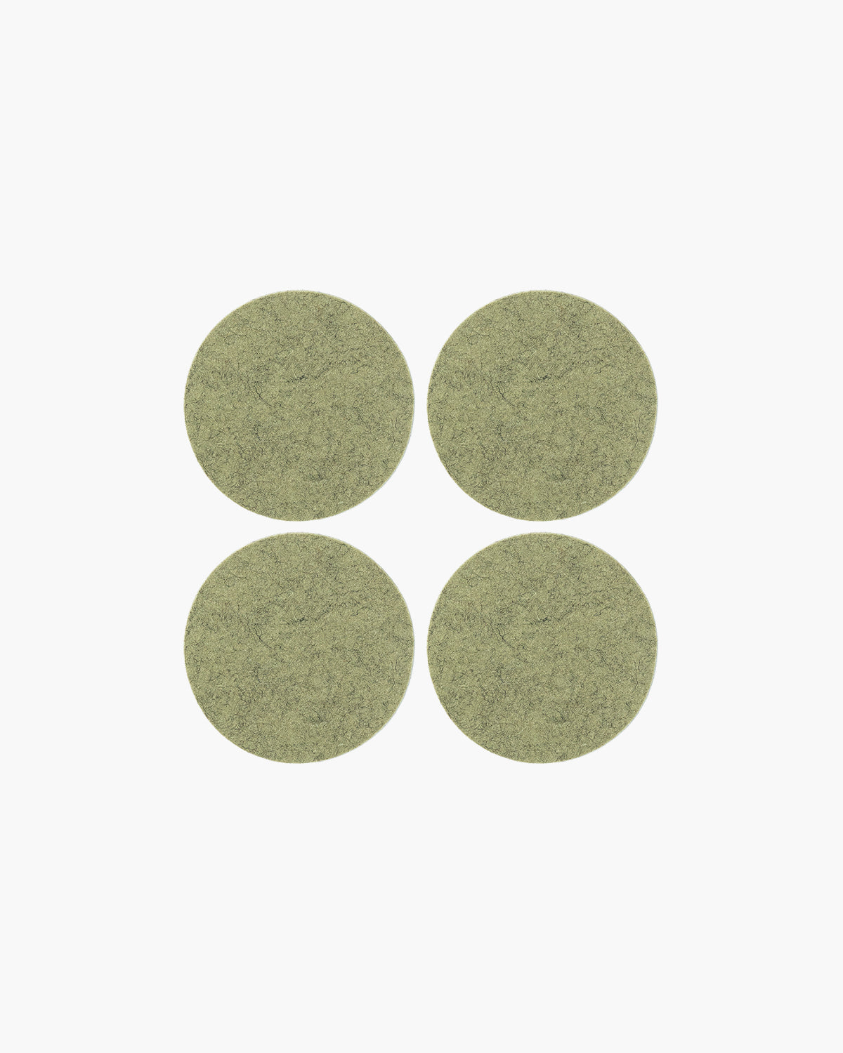 Bierfilzl Merino Wool Felt Round Coaster Solid 4 Pack (Sage)