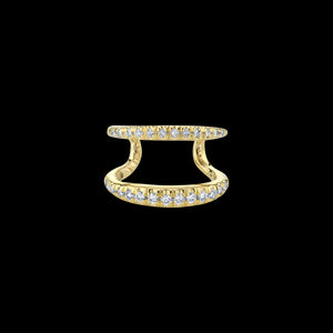 Twin Tusk Ear Cuff with Double Line Pavé White Diamonds