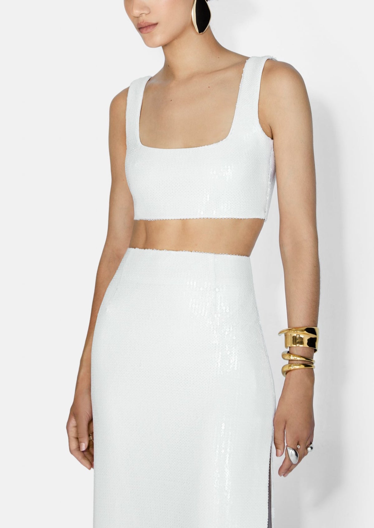 Beating Heart Cropped Top in Off White