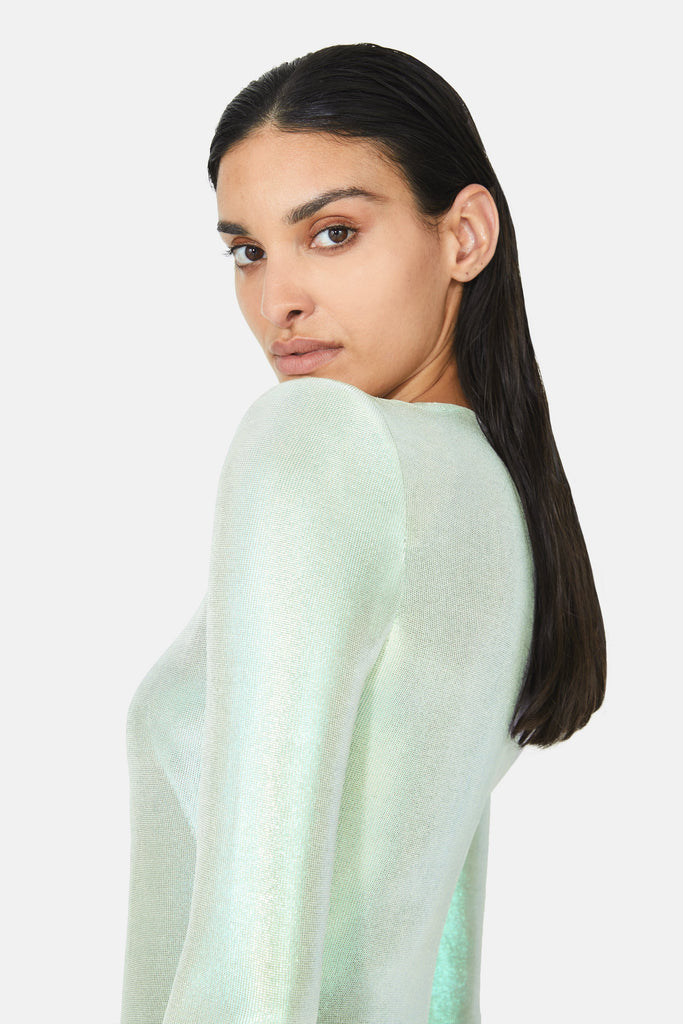 Frieze Long Sleeve Dress Iridescent Galvan London Over The Moon