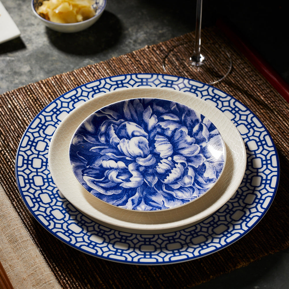 Newport Garden Gate premium porcelain dinner plate from Caskata.
