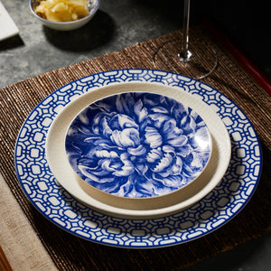 Newport Garden Gate premium porcelain dinner plate from Caskata.