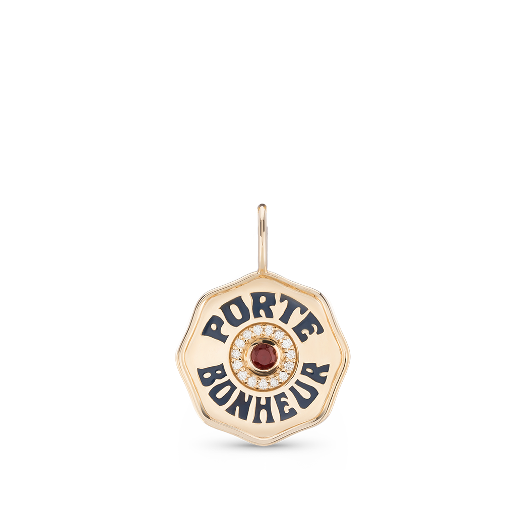 Mini Porte Bonheur Charm with Diamond Halo