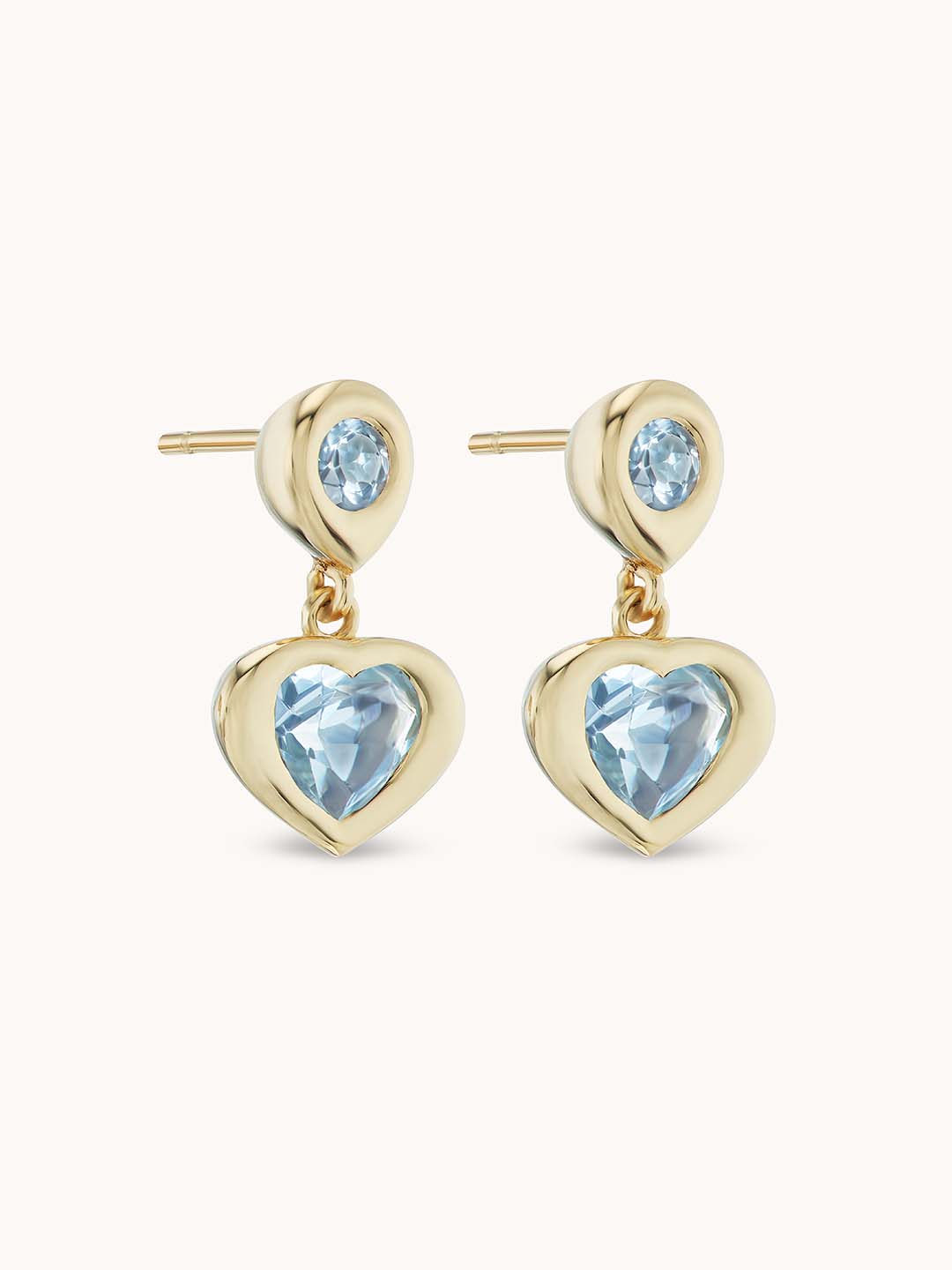 Gemma Heart Dangles Aquamarine