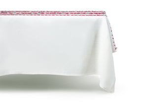 Geranio Rectangular Tablecloth in White and Red