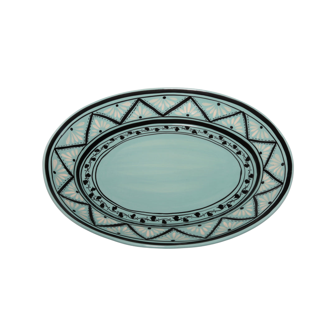Gigi Aqua Oval Platter