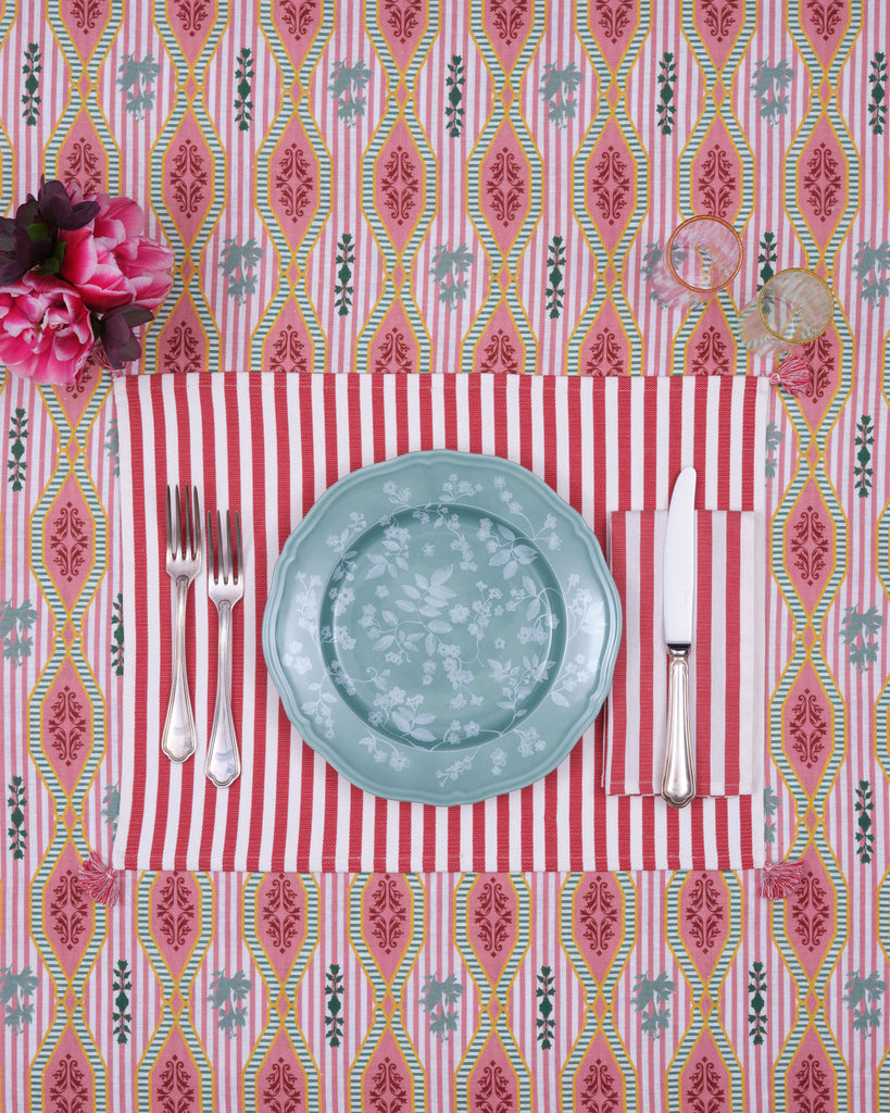 Vera Stripe Placemat in Red