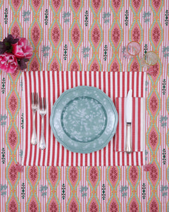 Vera Stripe Placemat in Red