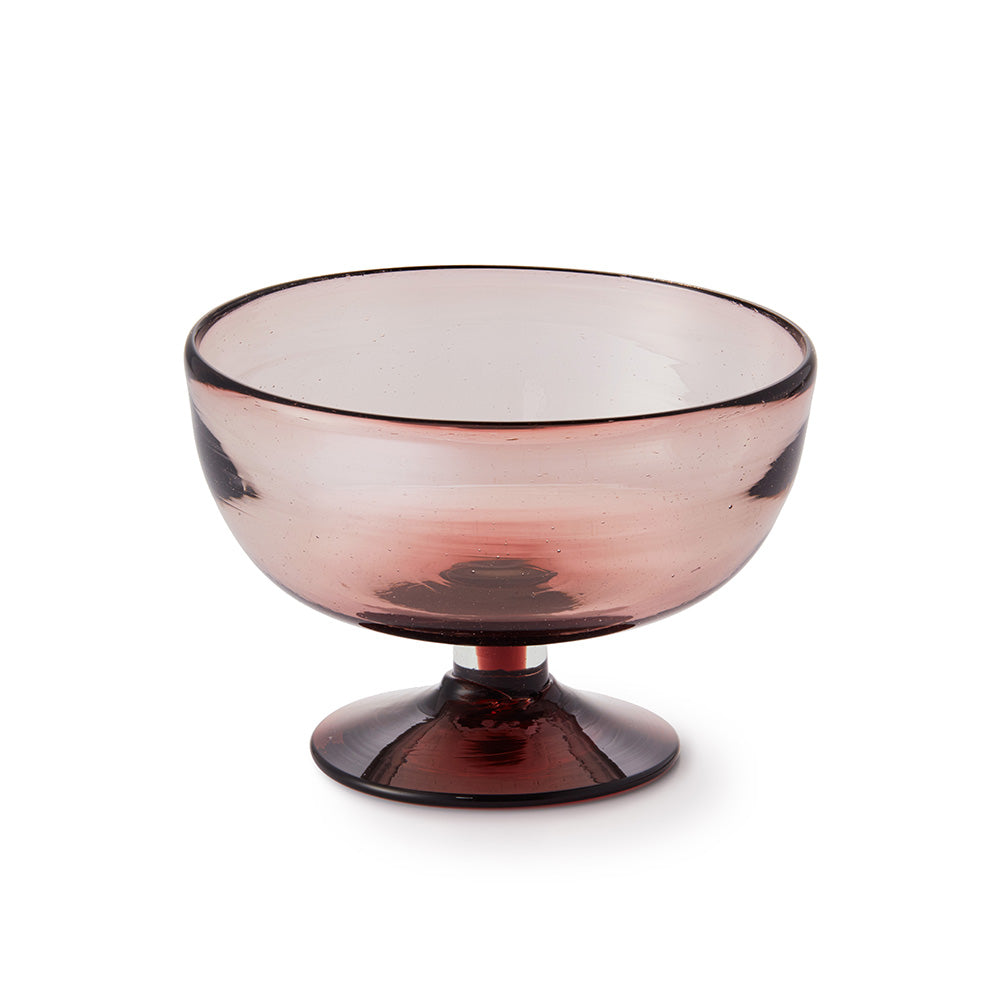 Amethyst Glass Footed Bowl Tabletop Mexico 