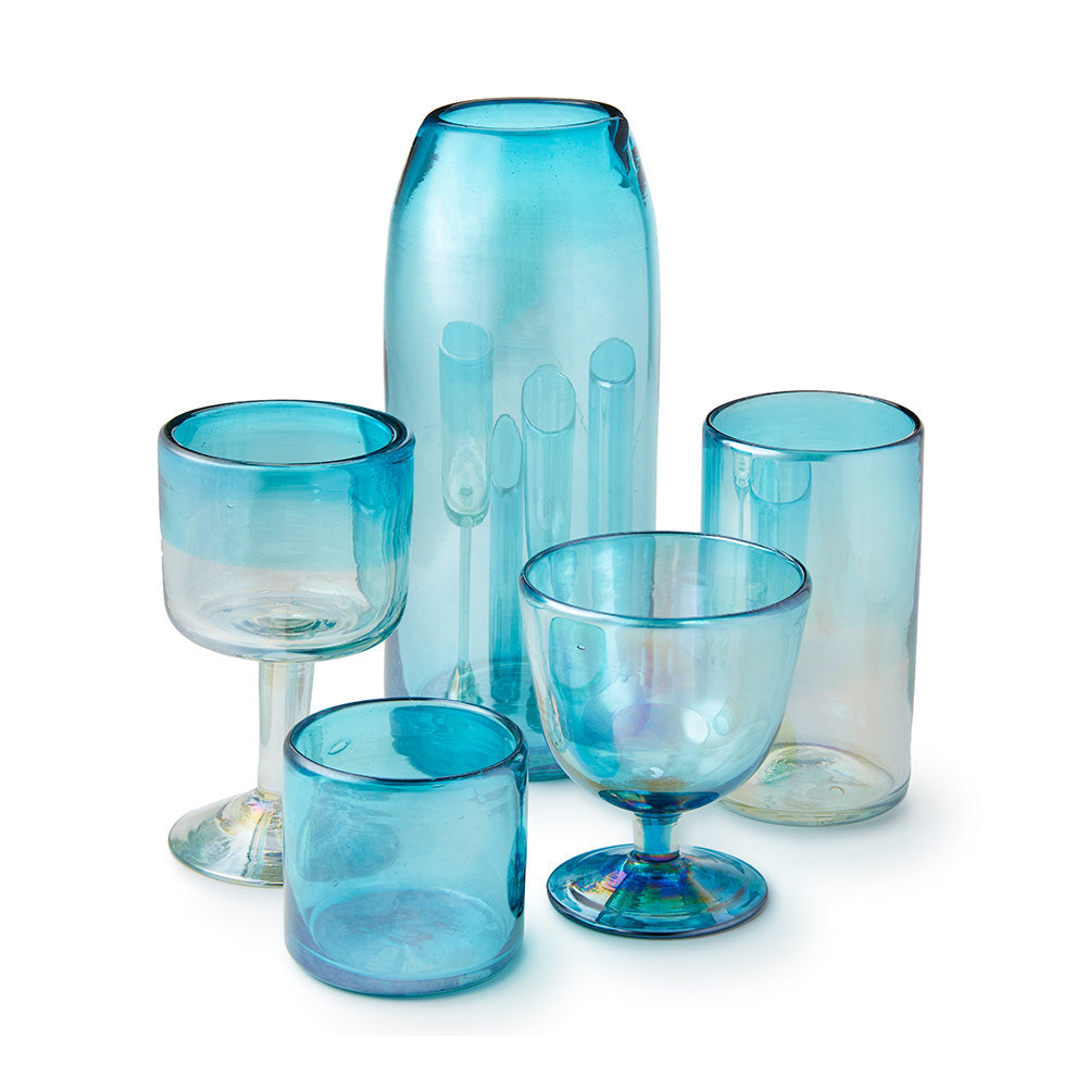 Iridescent Turquoise Pitcher Tabletop Mexico 
