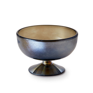 Iridescent Smoke Glass Footed Bowl Tabletop Mexico 