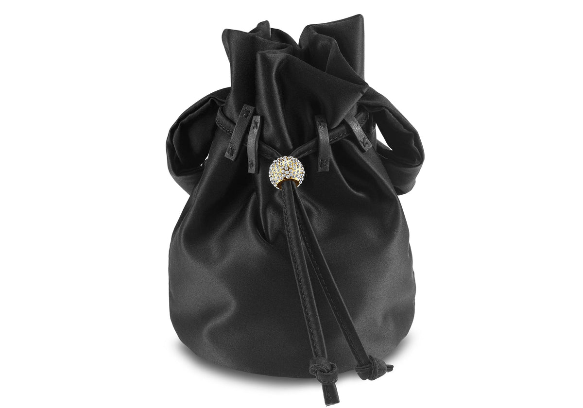 Grace Pouch Petite in Black Diamond Satin