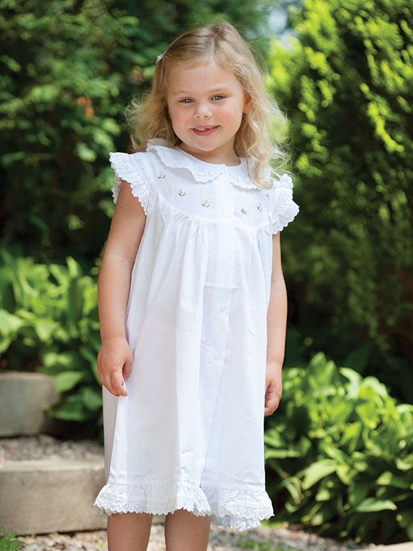 Gracie White Cotton Dress with Butterfly Sleeves