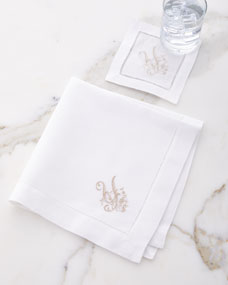 Boutross Imports						Initial Monogrammed Dinner Napkins, Set of 4