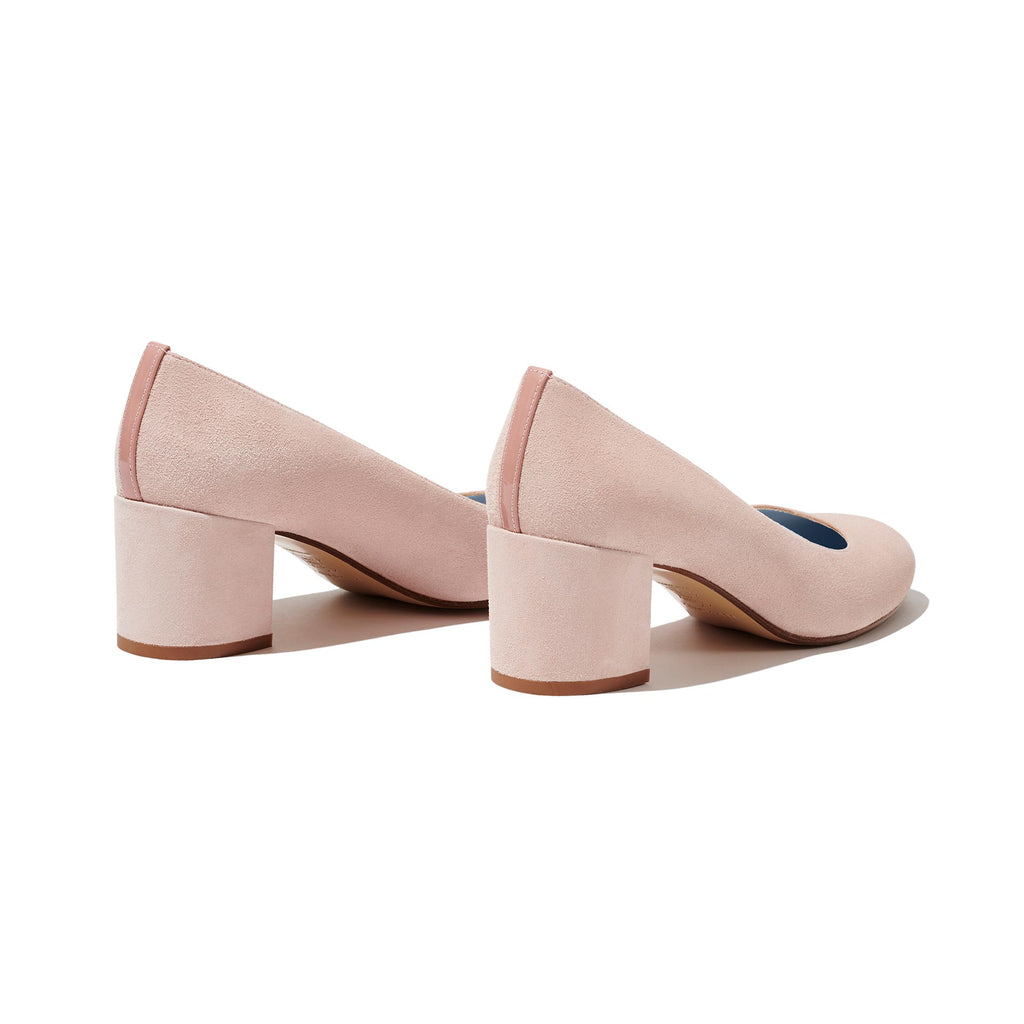The Heel in Blush Suede