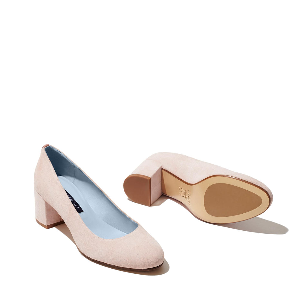 The Heel in Blush Suede