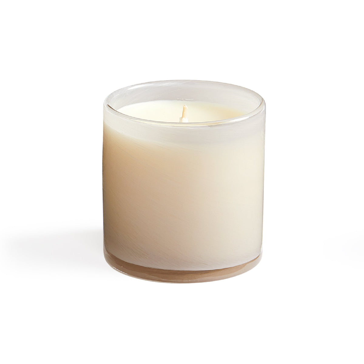 Front view of Star Magnolia Classic Candle showcasing its hand-blown glass vessel and single wick on a white background