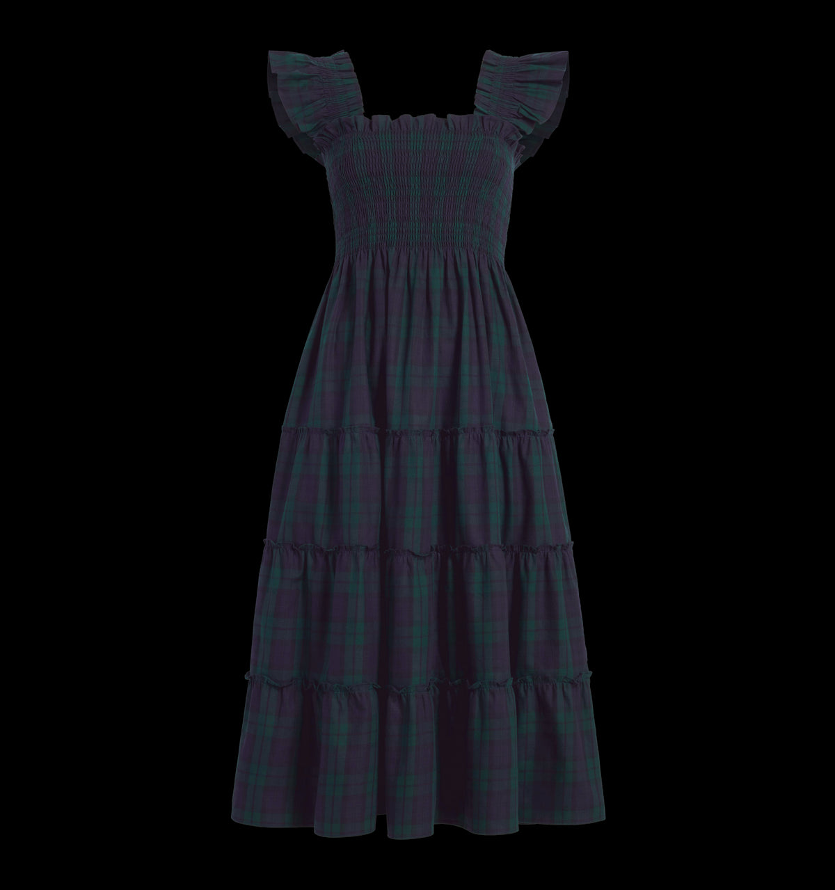 The Ellie Nap Dress - Blackwatch Tartan color:Blackwatch Tartan