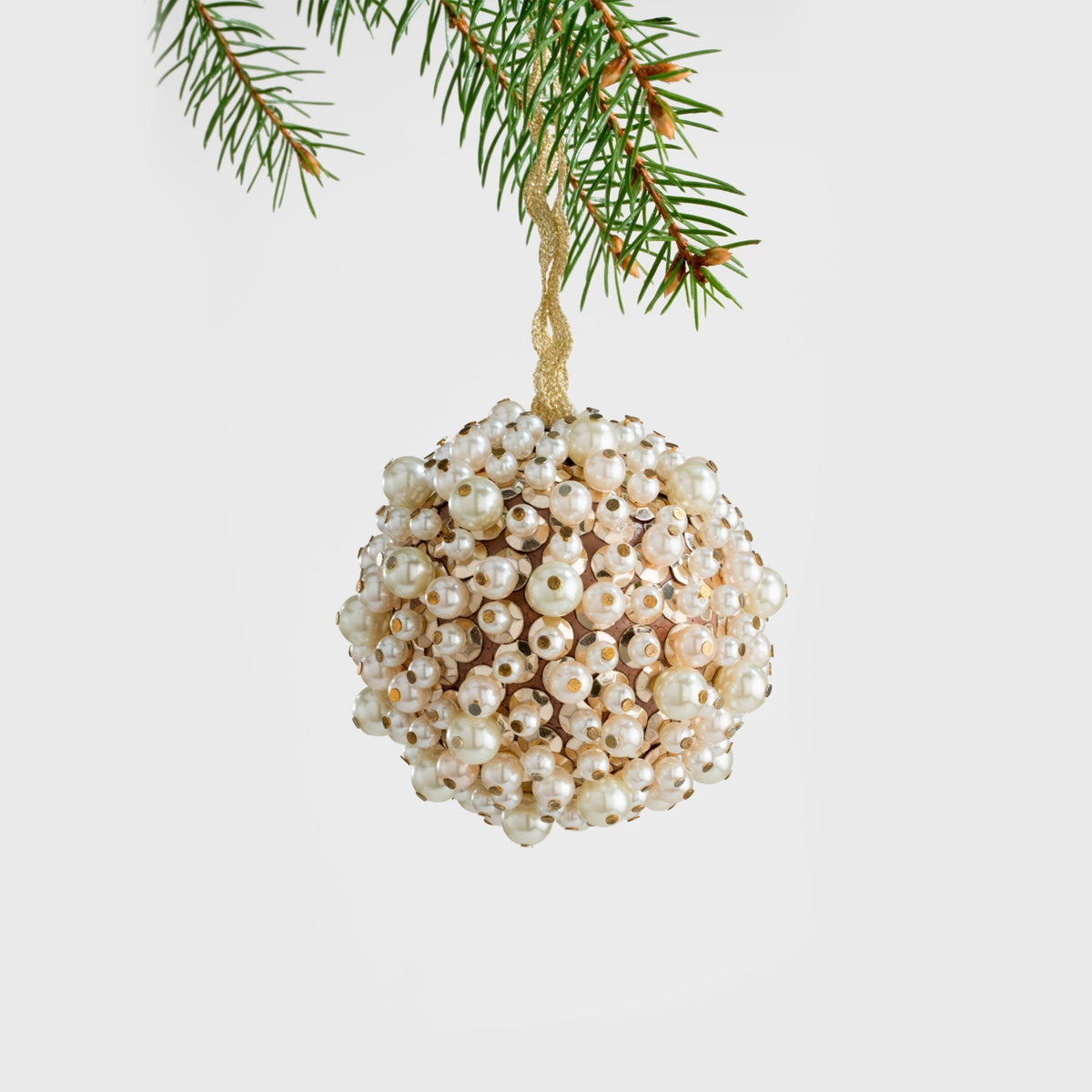 Multi Pearl Ball Ornament in Cream