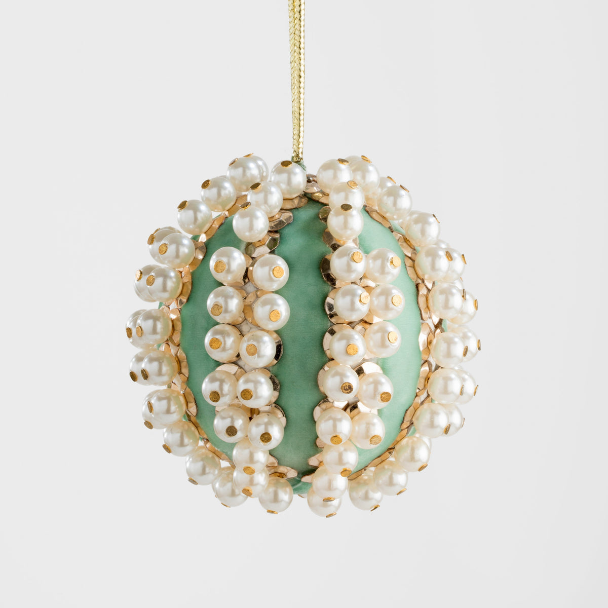 Pearl and Velvet Ball Ornament