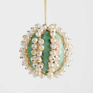 Pearl and Velvet Ball Ornament
