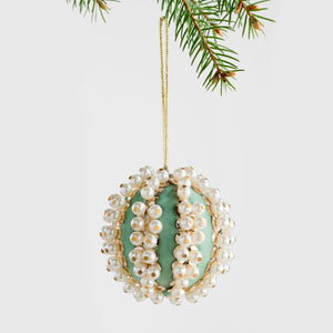 Pearl and Velvet Ball Ornament
