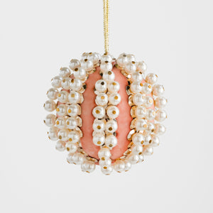 Pearl and Velvet Ball Ornament