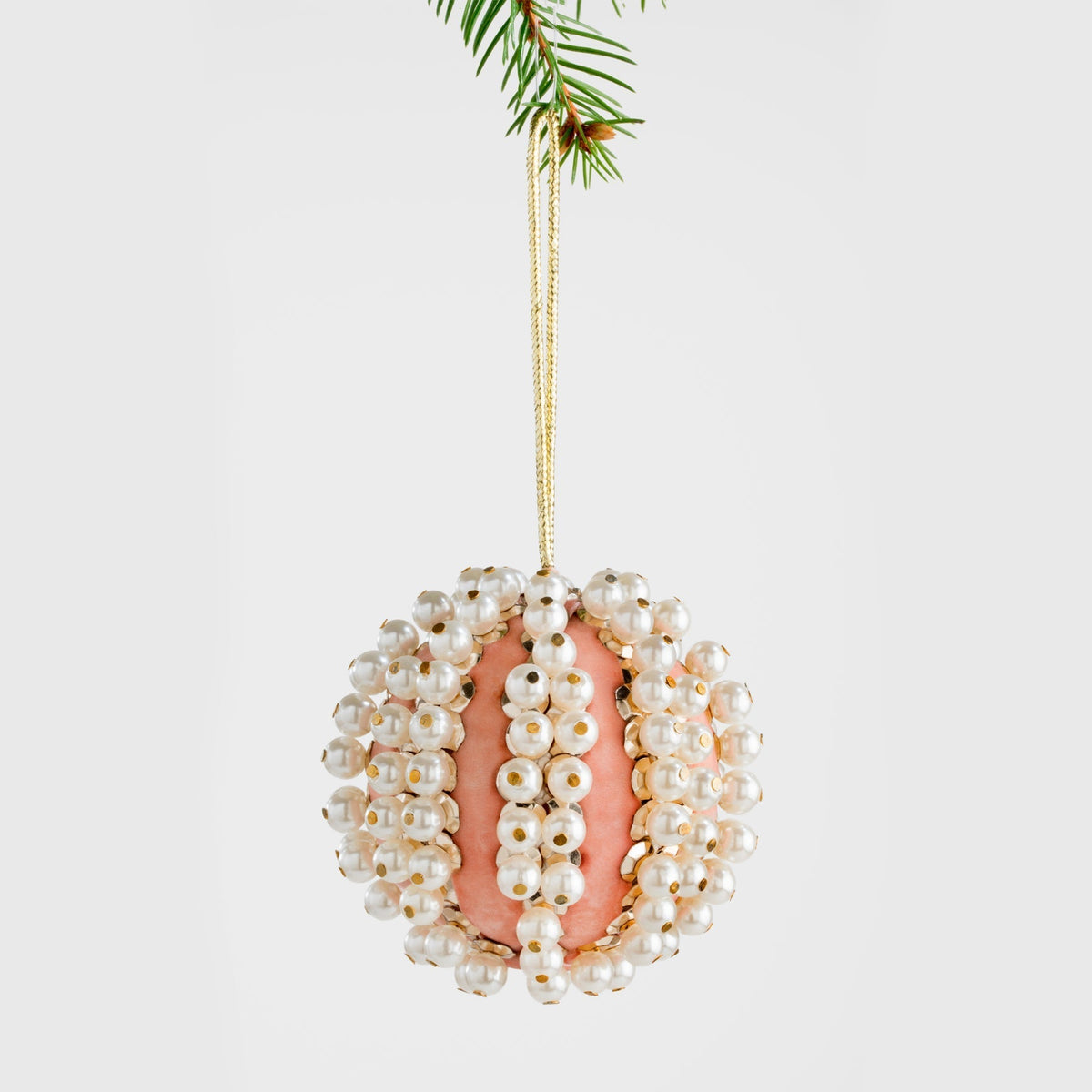Pearl and Velvet Ball Ornament