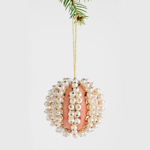 Pearl and Velvet Ball Ornament
