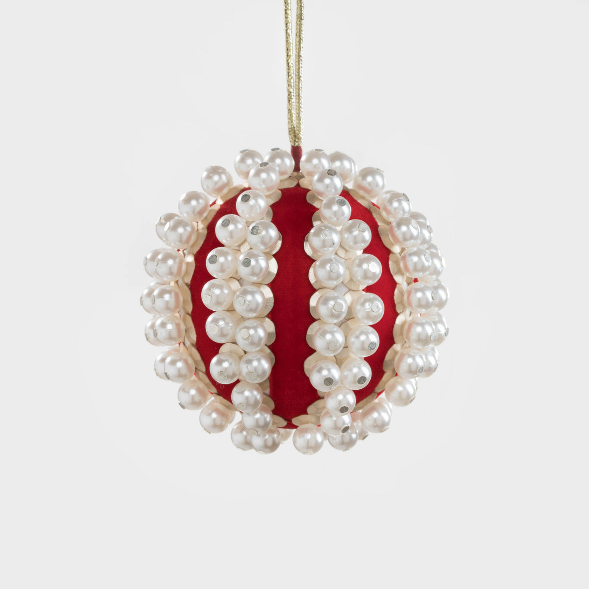 Pearl and Velvet Ball Ornament