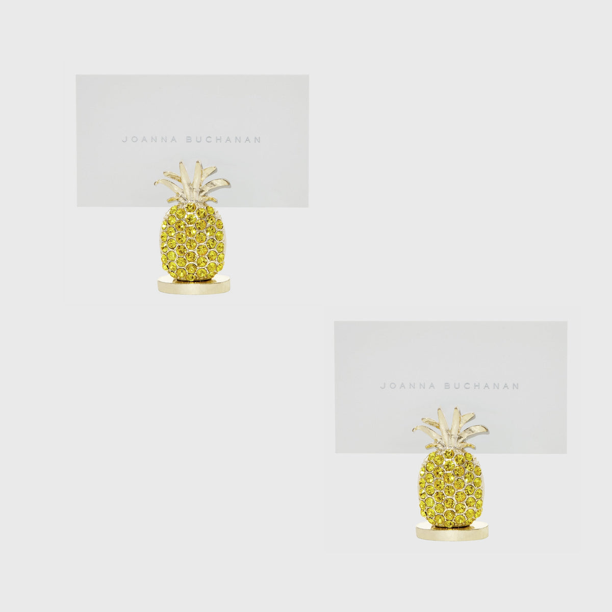 Pineapple Placecard Holders in Yellow, Set of Two