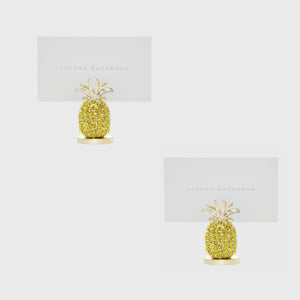 Pineapple Placecard Holders in Yellow, Set of Two