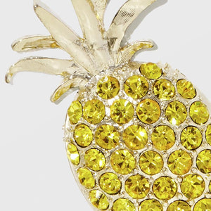 Pineapple Placecard Holders in Yellow, Set of Two