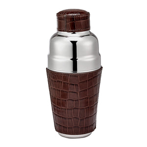 Cocktail Shaker in Crocodile Embossed Leather