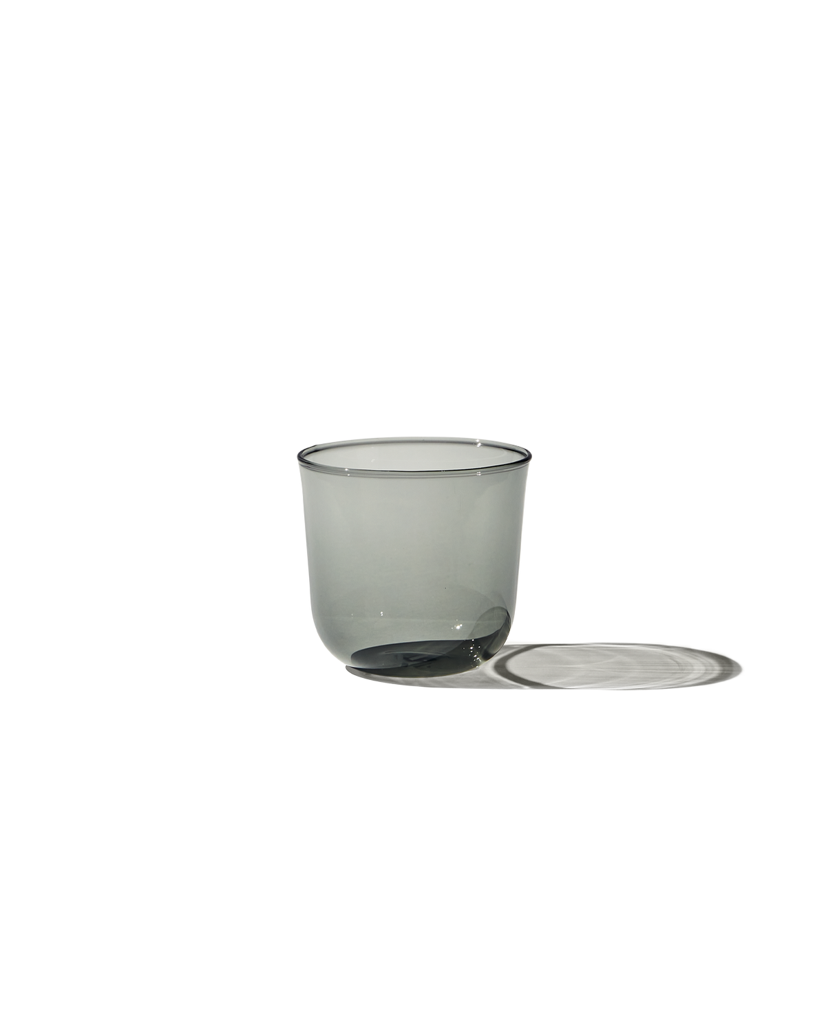 Side view of The Half Glass, Set of 4 showcasing its low profile with a white background