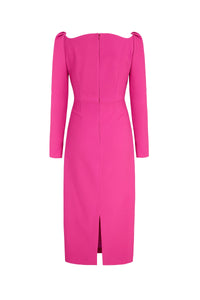 Halley Dress Stretch Crepe Hot Pink