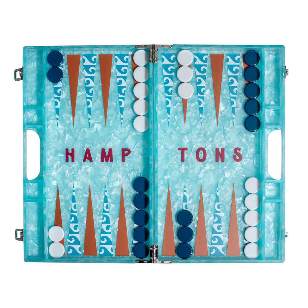 Hamptons Backgammon Board in Blue
