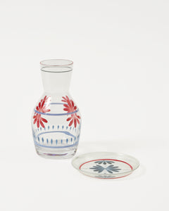 Hand Painted Carafe, Blue and Red