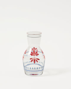 Hand Painted Carafe, Blue and Red