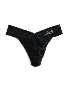 Bride Crystal Signature Lace Original Rise Thong-BLACK-Hanky Panky