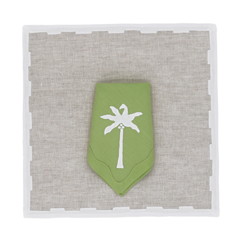 Palm Tree Dinner Napkins in Lime, Set of 2
