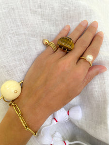 Akoya Pearl Gold Twisted Ring